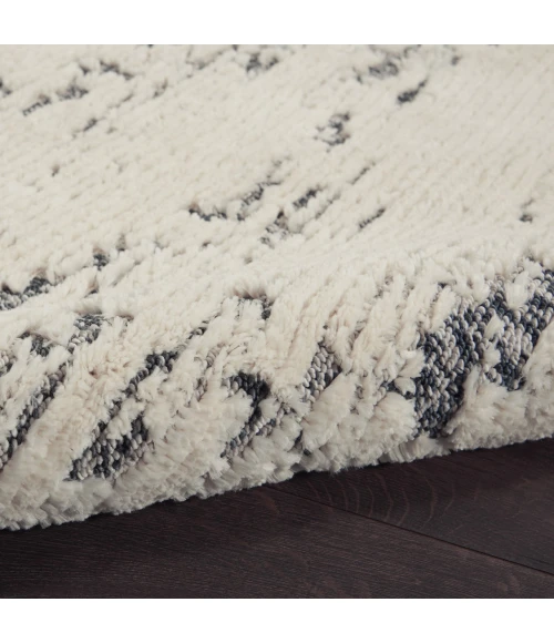 Nourison Zermatt Ivory Blue ZER03 5ft.3in. x 7ft.3in. Rect. Rug