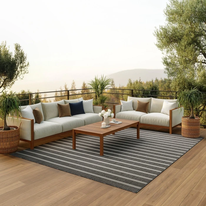 Nourison Positano Charcoal Ivory POS03 8 ft. X 10 ft. Rect. Rug