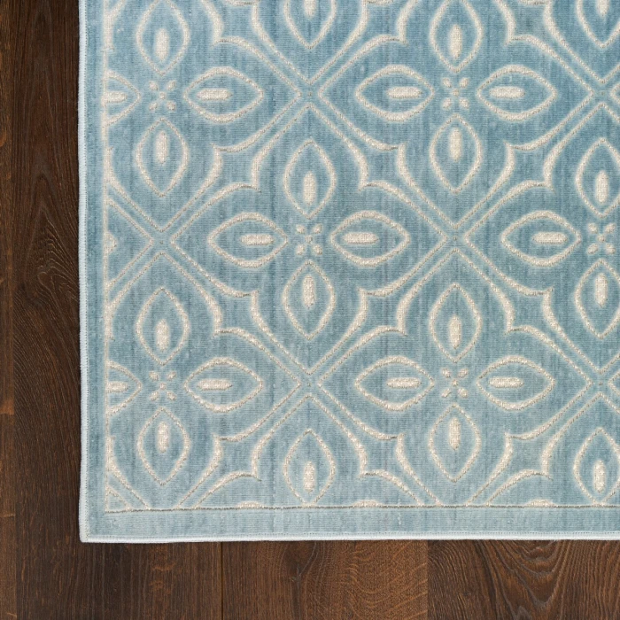 Nourison Washable Charm Blue Ivory WCH03 6 ft. X 9 ft. Rect. Rug