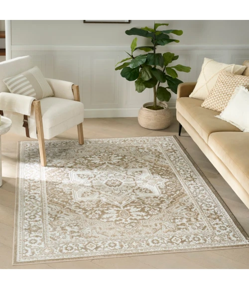 Nourison Dekor Taupe Ivory DEK08 4 ft. X 6 ft. Rect. Rug