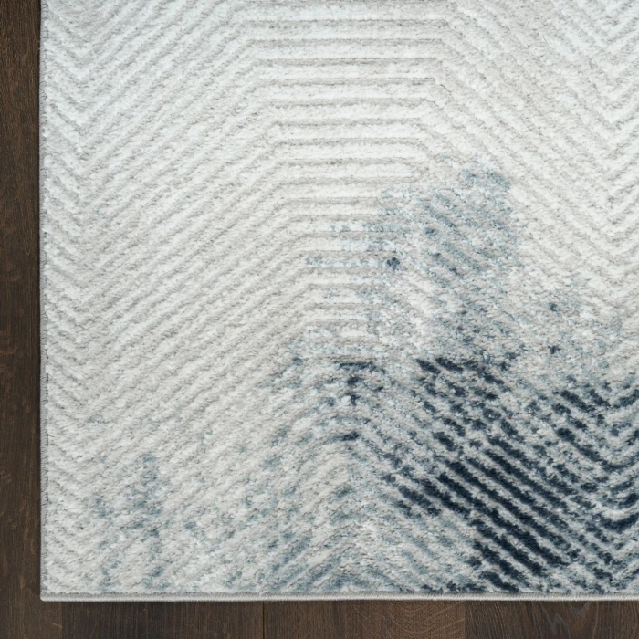 Nourison Dekor Grey Navy DEK04 5 ft. 3 in. X 7 ft. Rect. Rug
