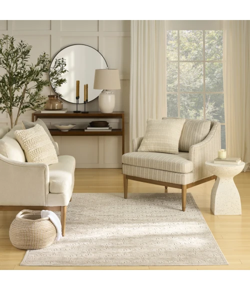 Nourison Home Washable Charm Beige WCH03 5ft. x 7ft. Rect. Rug