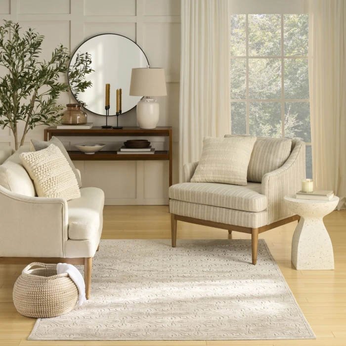 Nourison Home Washable Charm Beige WCH03 5ft. x 7ft. Rect. Rug