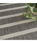 Nourison Positano Charcoal Ivory POS03 4ft. Round Rug