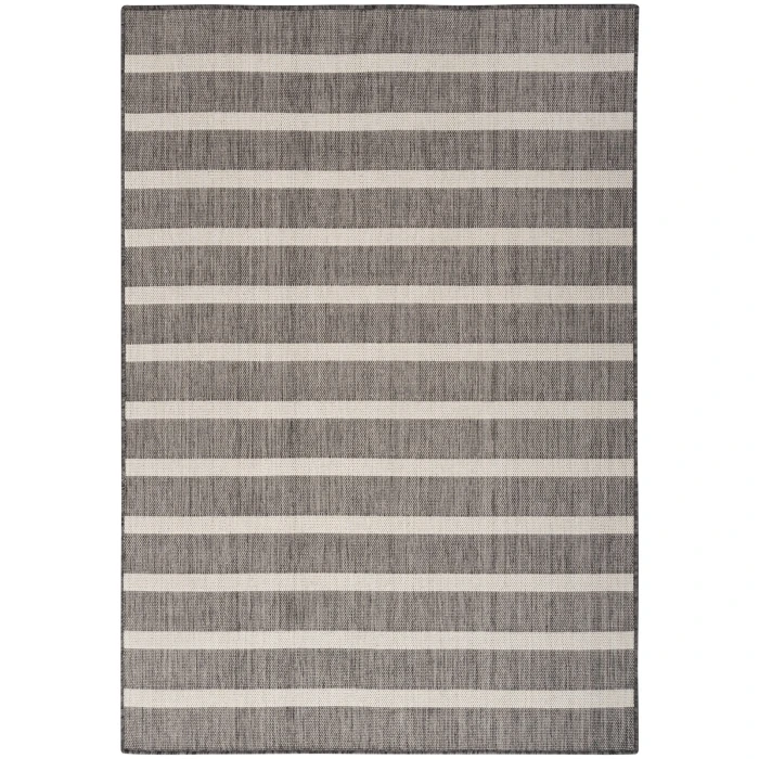 Nourison Positano Charcoal Ivory POS03 6 ft. X 9 ft. Rect. Rug