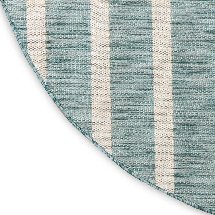 Nourison Positano Aqua Ivory POS03 6 ft. X Round Rug