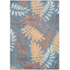 Nourison Home Aloha ALH18 Blue Rose 5 ft. 3 in. X 7 ft. 5 in. Area Rug