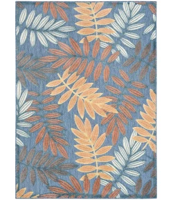 Nourison Home Aloha ALH18 Blue Rose 5 ft. 3 in. X 7 ft. 5 in. Area Rug