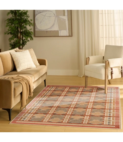Nourison Nordic Rust Multicolor NRC06 5 ft. X 7 ft. Rect. Rug