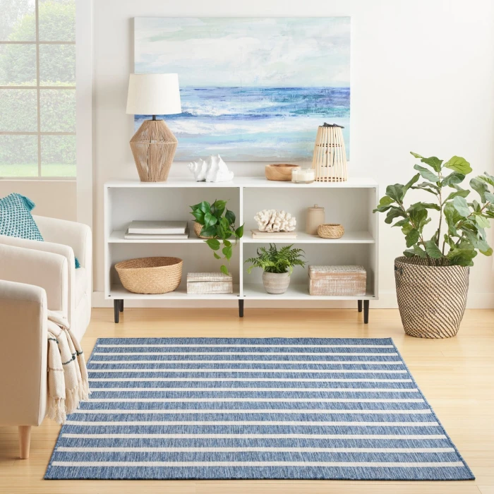 Nourison Positano Navy Ivory POS03 7 ft. X 10 ft. Rect. Rug