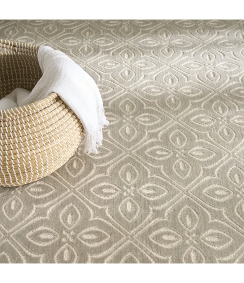 Nourison Home Washable Charm Grey WCH03 9ft. x 12ft. Rect. Rug