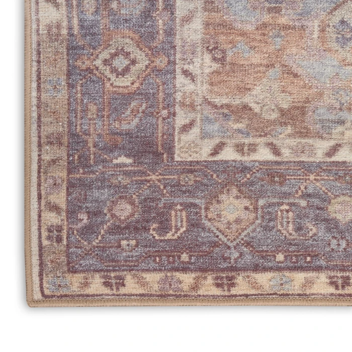 Nourison Vintage Washables Ivory Purple VWS13 2 ft. 2 in. X 8 ft. Rect. Rug