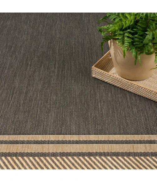 Nourison Horizon Indoor/Outdoor Charcoal HOZ03 4 ft. X 6 ft. Rect. Rug