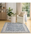 Nourison Astra Machine Washable Blue ASW20 5 ft. 3 in. X 7 ft. Rect. Rug