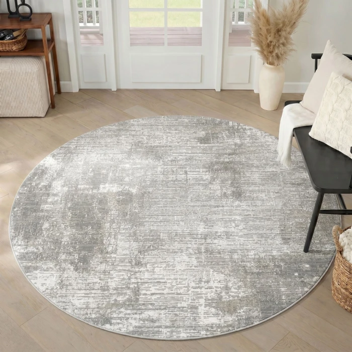 Nourison Dekor Grey DEK07 5ft. 3in. x Round Round Rug
