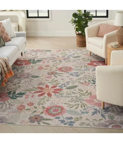 Nourison Home Nourison Washables NWB06 Cream Multicolor 9 ft. 2 in. X 12 ft. Area Rug