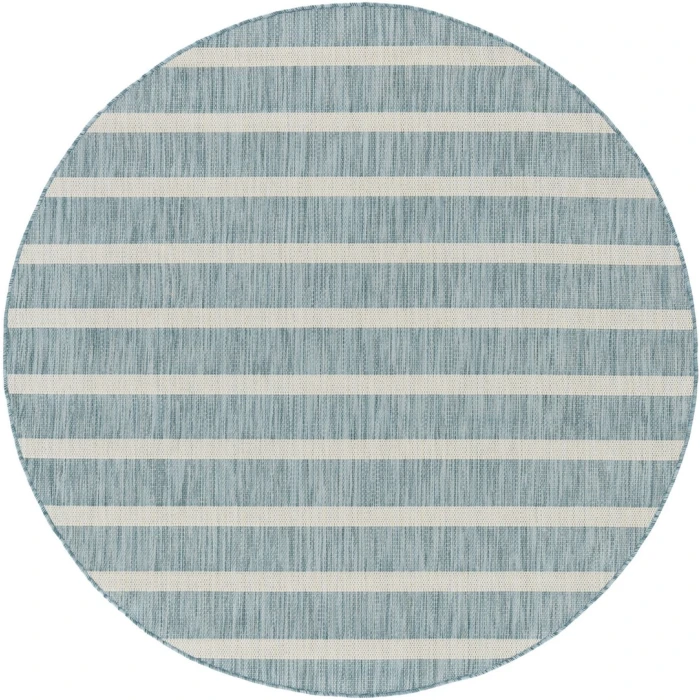Nourison Positano Aqua Ivory POS03 4ft. Round Rug