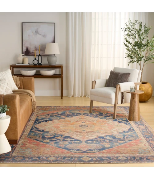 Nourison Vintage Washables Blue Coral VWS13 7 ft. 10 in. X 9 ft. 10 in. Rect. Rug