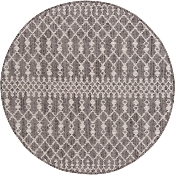 Nourison Positano Charcoal POS02 6ft. Round Rug