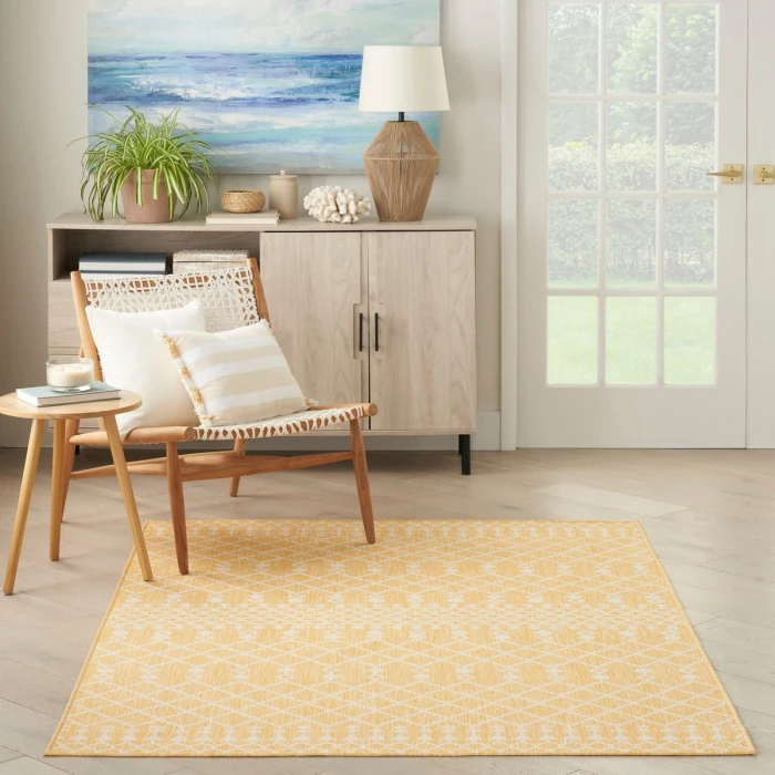 Nourison Positano Yellow POS02 4 ft. X 6 ft. Rect. Rug