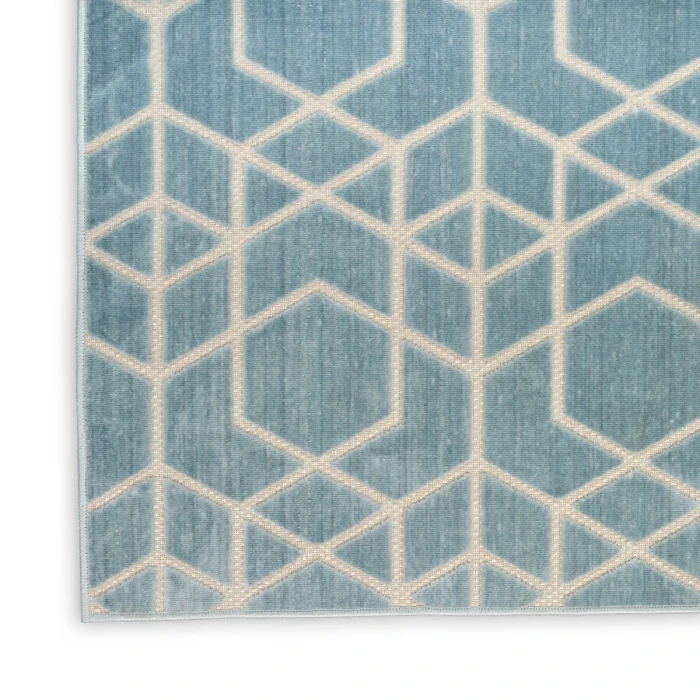 Nourison Washable Charm Blue Ivory WCH01 4 ft. X 6 ft. Rect. Rug