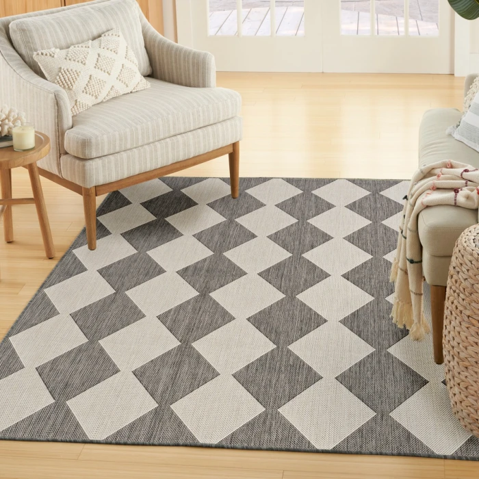 Nourison Positano Charcoal POS04 4 ft. X 6 ft. Rect. Rug