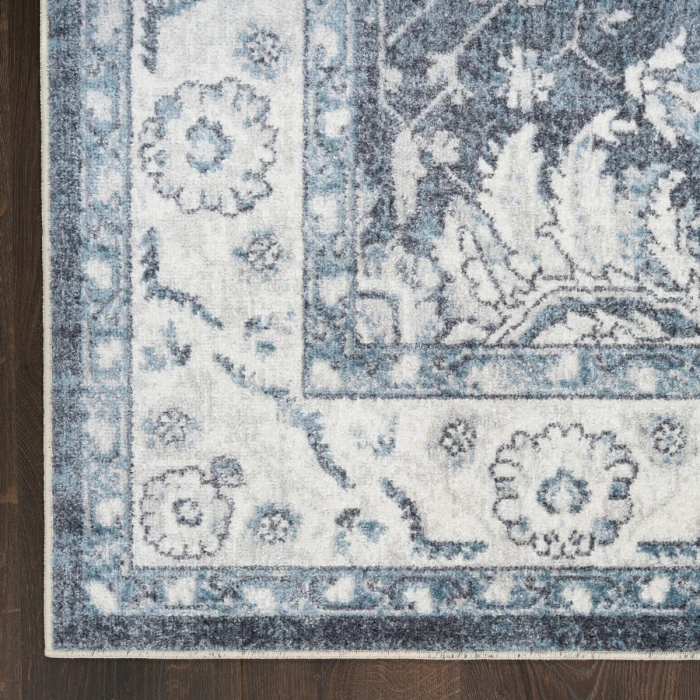 Nourison Astra Machine Washable Slate ASW20 2 ft. 2 in. x 8 ft. Rect. Rug