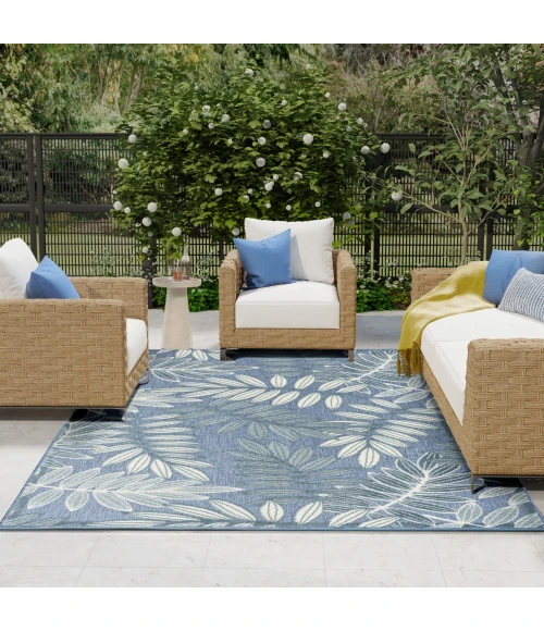 Nourison Aloha Blue ALH18 7 ft. 10 in. X 10 ft. 6 in. Rect. Rug