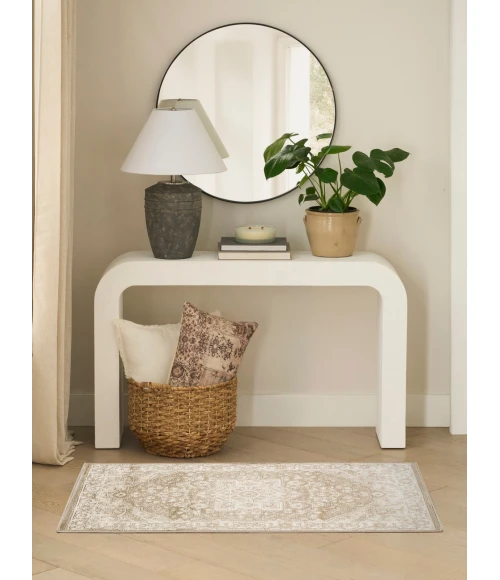 Nourison Dekor Taupe Ivory DEK08 2 ft. x 4 ft. Rect. Rug