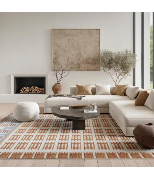 Nourison Nordic Ivory Rust NRC16 8 ft. X 10 ft. Rect. Rug