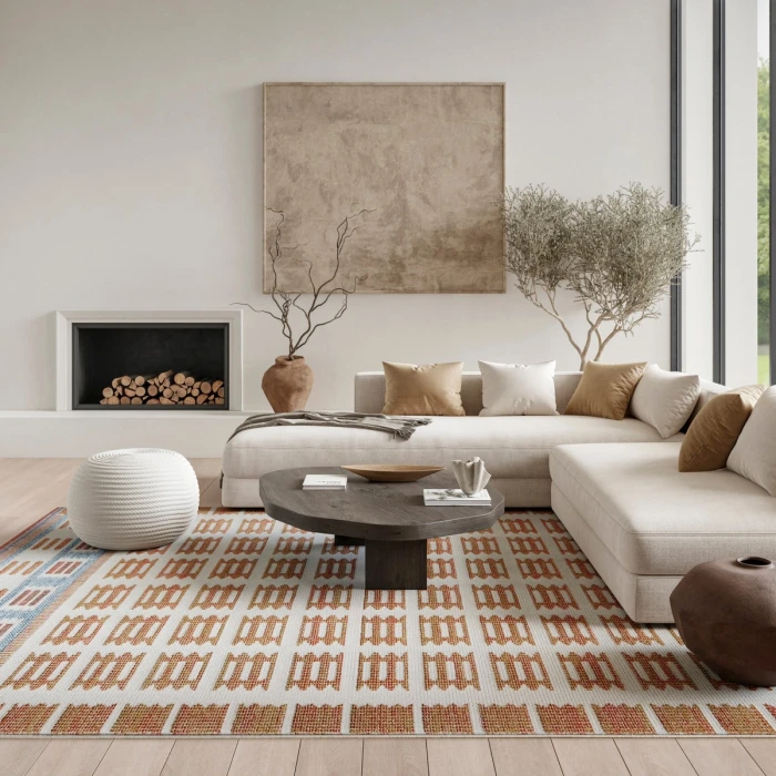 Nourison Nordic Ivory Rust NRC16 8 ft. X 10 ft. Rect. Rug