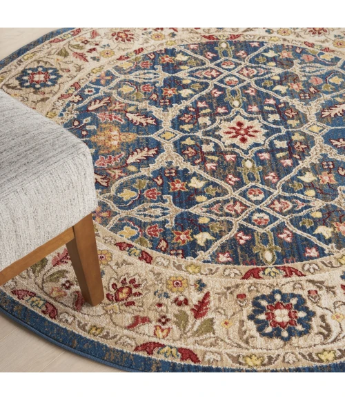 Nourison Home Karisma Blue KAR03 6ft. x Round Round Rug