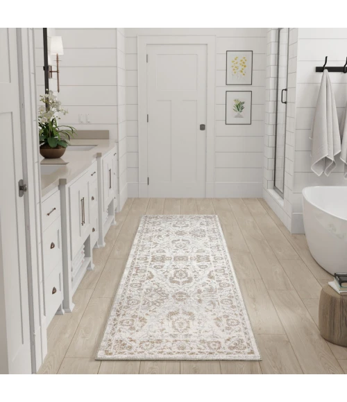 Nourison Astra Machine Washable Grey ASW20 2 ft. x 6 ft. Rect. Rug