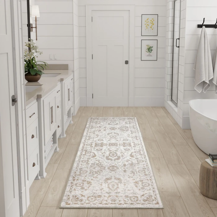 Nourison Astra Machine Washable Grey ASW20 2 ft. x 6 ft. Rect. Rug