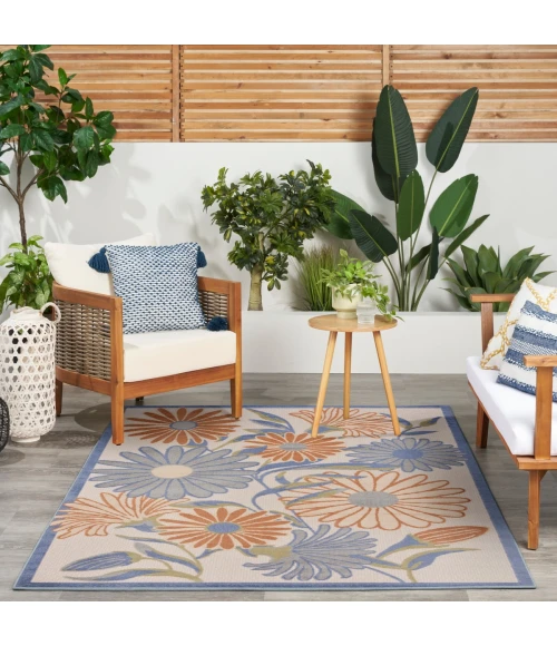 Nourison Aloha Beige Multicolor ALH33 3 ft. 6 in. X 5 ft. 6 in. Rect. Rug