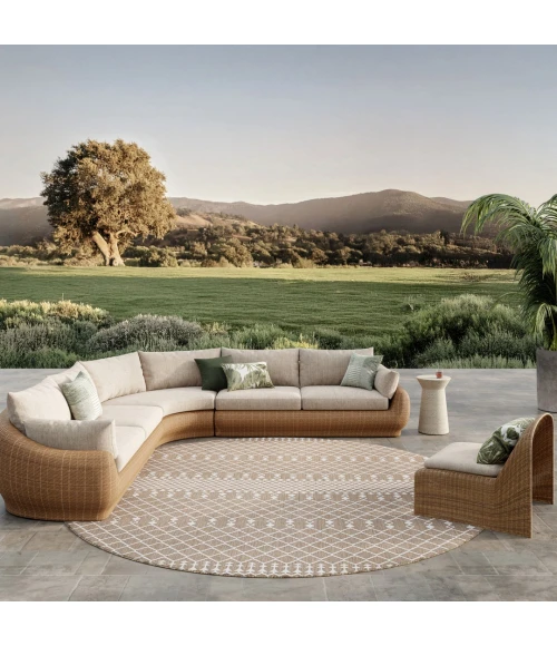 Nourison Positano Beige POS02 10ft. Round Rug