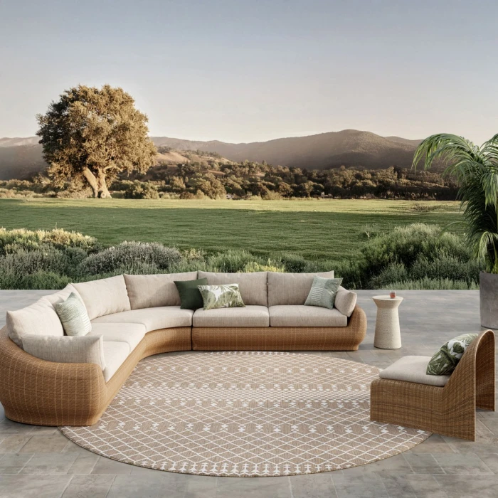 Nourison Positano Beige POS02 10ft. Round Rug