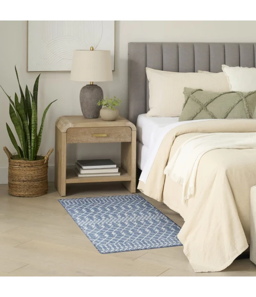 Nourison Positano Navy Blue POS02 2ft. x 3ft. Rect. Rug