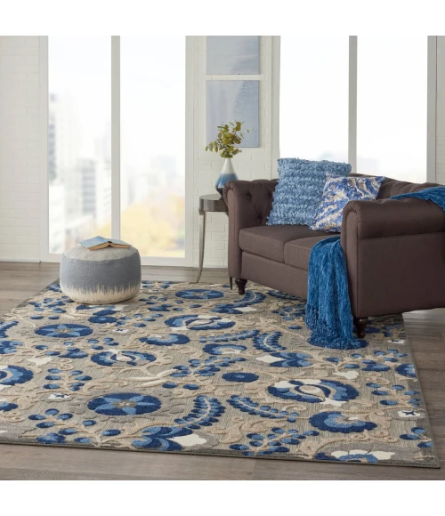 Nourison Aloha Natural Blue ALH17 9 ft. X 12 ft. Rect. Rug