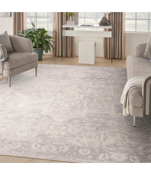 Nourison Astra Machine Washable Grey ASW12 9 ft. X 12 ft. Rect. Rug