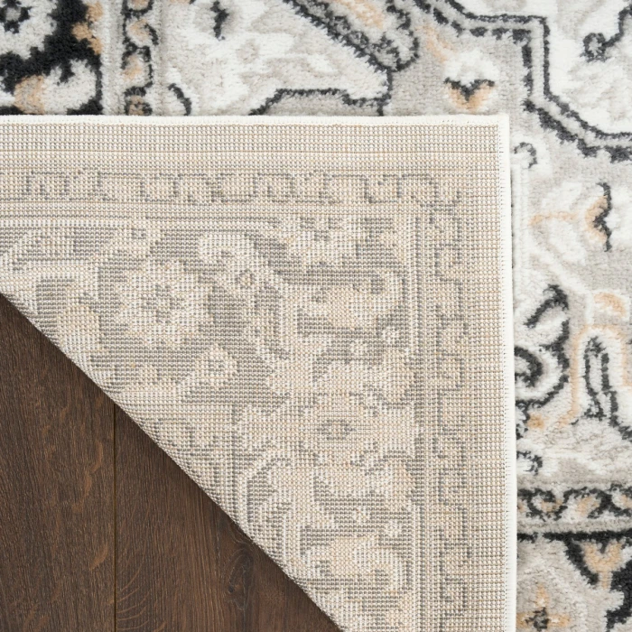 Nourison Dekor Ivory Charcoal DEK08 7 ft. 10 in. x 9 ft. 10 in. Rect. Rug