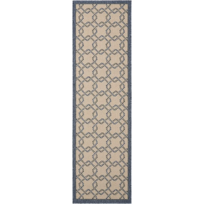 Nourison Caribbean Ivory Blue CRB16 2ft.3in. x 7ft.6in. Rect. Rug