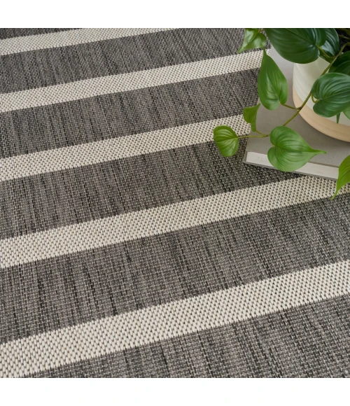 Nourison Positano Charcoal Ivory POS03 5 ft. X 7 ft. Rect. Rug