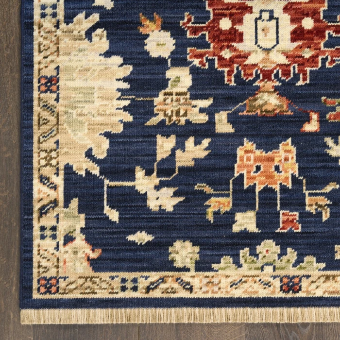 Nourison Home Antique Bloom Blue ANB01 5ft.6in. x 8ft.6in. Rect. Rug