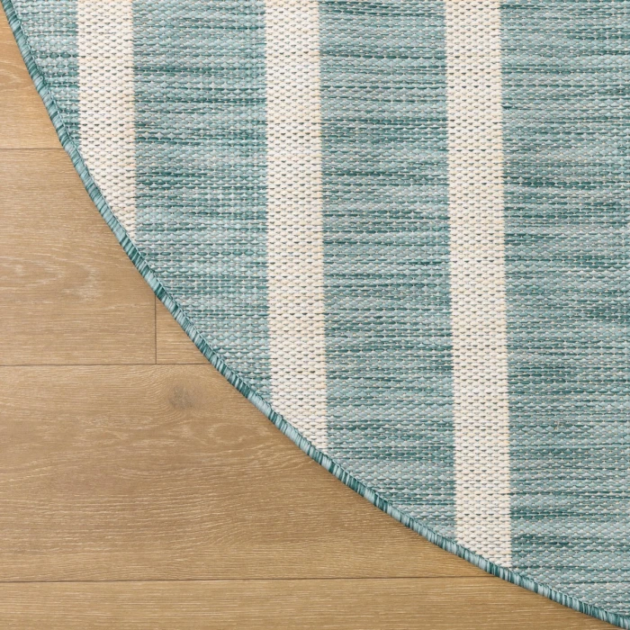 Nourison Positano Aqua Ivory POS03 8 ft. X Round Rug