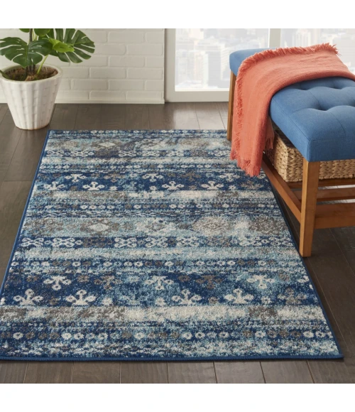 Nourison Persian Vintage Ivory Blue PRV07 3ft.3in. x 5ft.3in. Rect. Rug