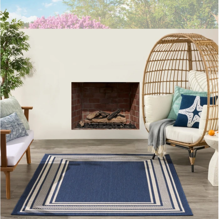 Nourison Horizon Indoor/Outdoor Navy HOZ03 5 ft. X 7 ft. Rect. Rug