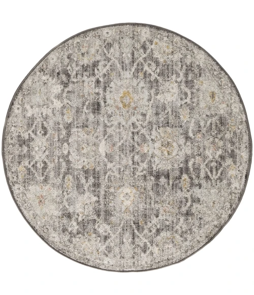 Nourison Oushak Home Charcoal OUS01 7 ft. 10 in. X Round Rug