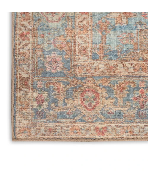 Nourison Vintage Washables Navy Multicolor VWS10 2 ft. 2 in. X 8 ft. Rect. Rug