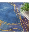Nourison Prismatic Blue Gold PRS32 9 ft. X 12 ft. Rect. Rug